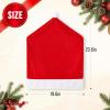 imageSmiry Christmas Chair Covers Set of 6 Red Santa Hat Chair Back Covers Dining Room Washable Removable Slipcovers for Christmas Party Holiday DecorationRed