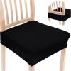 imageSmiry Stretch Jacquard Seat Covers for Dining Room Chairs Set of 6 Removable Washable Chair Seat Protector Slipcovers No Rear Covers RustBlack