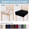 imageSmiry Stretch Jacquard Seat Covers for Dining Room Chairs Set of 6 Removable Washable Chair Seat Protector Slipcovers No Rear Covers RustBlack