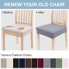 imageSmiry Stretch Jacquard Seat Covers for Dining Room Chairs Set of 6 Removable Washable Chair Seat Protector Slipcovers No Rear Covers RustGrey