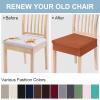 imageSmiry Stretch Jacquard Seat Covers for Dining Room Chairs Set of 6 Removable Washable Chair Seat Protector Slipcovers No Rear Covers RustRust