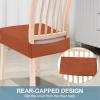 imageSmiry Stretch Jacquard Seat Covers for Dining Room Chairs Set of 6 Removable Washable Chair Seat Protector Slipcovers No Rear Covers RustRust