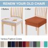 imageSmiry Stretch Jacquard Seat Covers for Dining Room Chairs Set of 6 Removable Washable Chair Seat Protector Slipcovers No Rear Covers RustRust