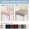 imageSmiry Stretch Jacquard Seat Covers for Dining Room Chairs Set of 6 Removable Washable Chair Seat Protector Slipcovers No Rear Covers RustTaupe