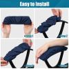 imageSmiry Stretch Jacquard Office Computer Chair Seat Covers Chair Seat CoverChair Armrest Covers Navy Blue
