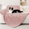 imageSmiry Waterproof Dog Bed Blanket Leakproof Pet Throw Blanket for Bed Couch Sofa Reversible Sherpa Fleece Furniture Protector Cover for Small Medium Large Dogs Cats Dusty Pink 50x60 inchesDusty Pink