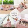 imageSmiry Waterproof Dog Bed Blanket Leakproof Pet Throw Blanket for Bed Couch Sofa Reversible Sherpa Fleece Furniture Protector Cover for Small Medium Large Dogs Cats Dusty Pink 50x60 inchesDusty Pink