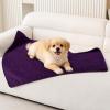 imageSmiry Waterproof Dog Bed Blanket Leakproof Pet Throw Blanket for Bed Couch Sofa Reversible Sherpa Fleece Furniture Protector Cover for Small Medium Large Dogs Cats Dusty Pink 50x60 inchesPurple