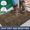 imageSmiry Welcome Mat Indoor Outdoor AllSeason Waterproof Front Door Mat Sturdy Natural Rubber Doormat NonSlip Easy Clean Low Profile Dirt Trapper for Porch Patio Entrance 295x17 Brown