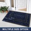 imageSmiry Welcome Mat Indoor Outdoor AllSeason Waterproof Front Door Mat Sturdy Natural Rubber Doormat NonSlip Easy Clean Low Profile Dirt Trapper for Porch Patio Entrance 295x17 Navy