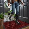 imageSmiry Welcome Mat Indoor Outdoor AllSeason Waterproof Front Door Mat Sturdy Natural Rubber Doormat NonSlip Easy Clean Low Profile Dirt Trapper for Porch Patio Entrance 295x17 Wine Red