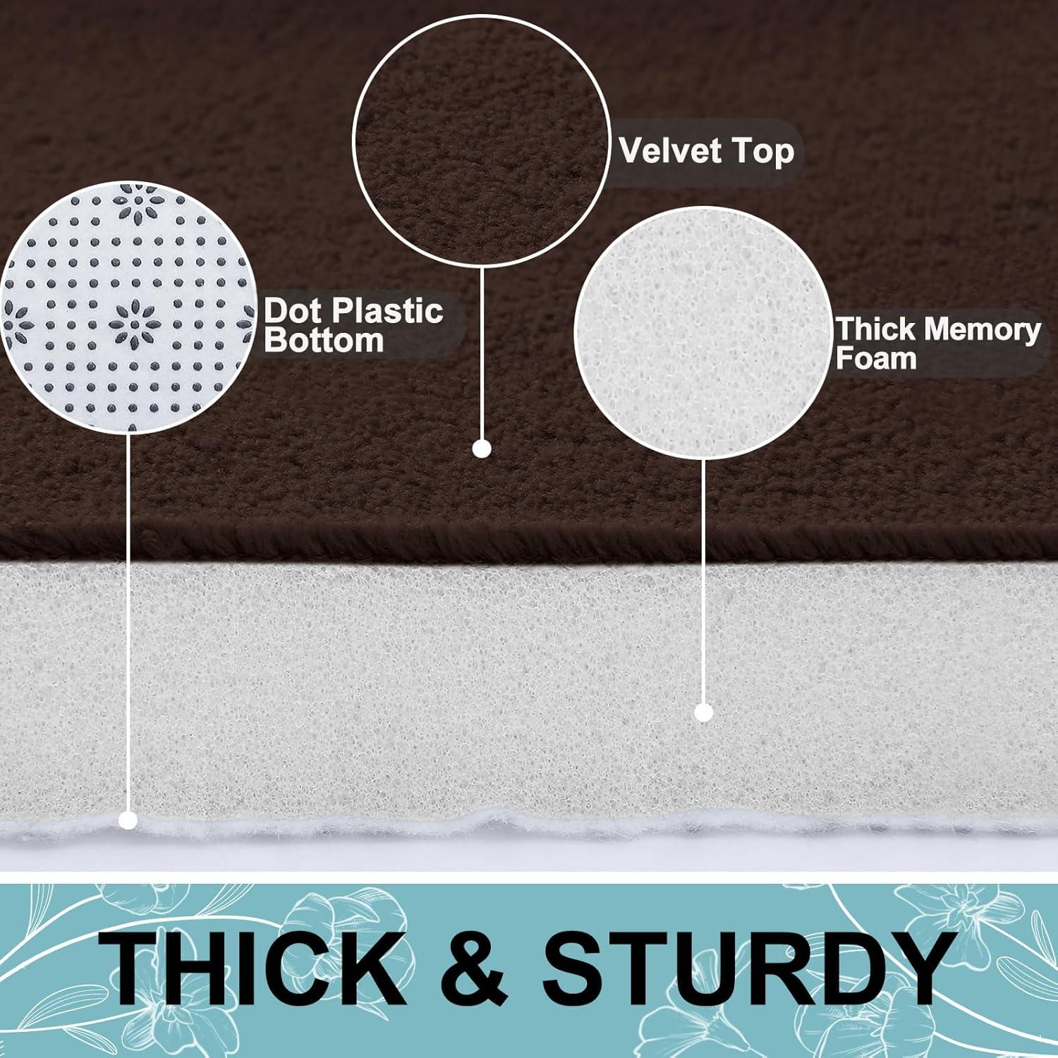 imageSmiry Memory Foam Bath Mat 59x24 Brown