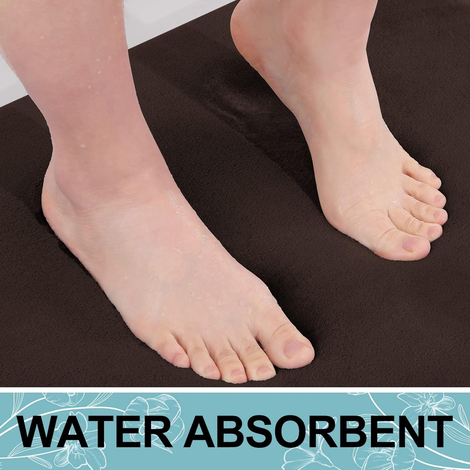 imageSmiry Memory Foam Bath Mat 59x24 Brown