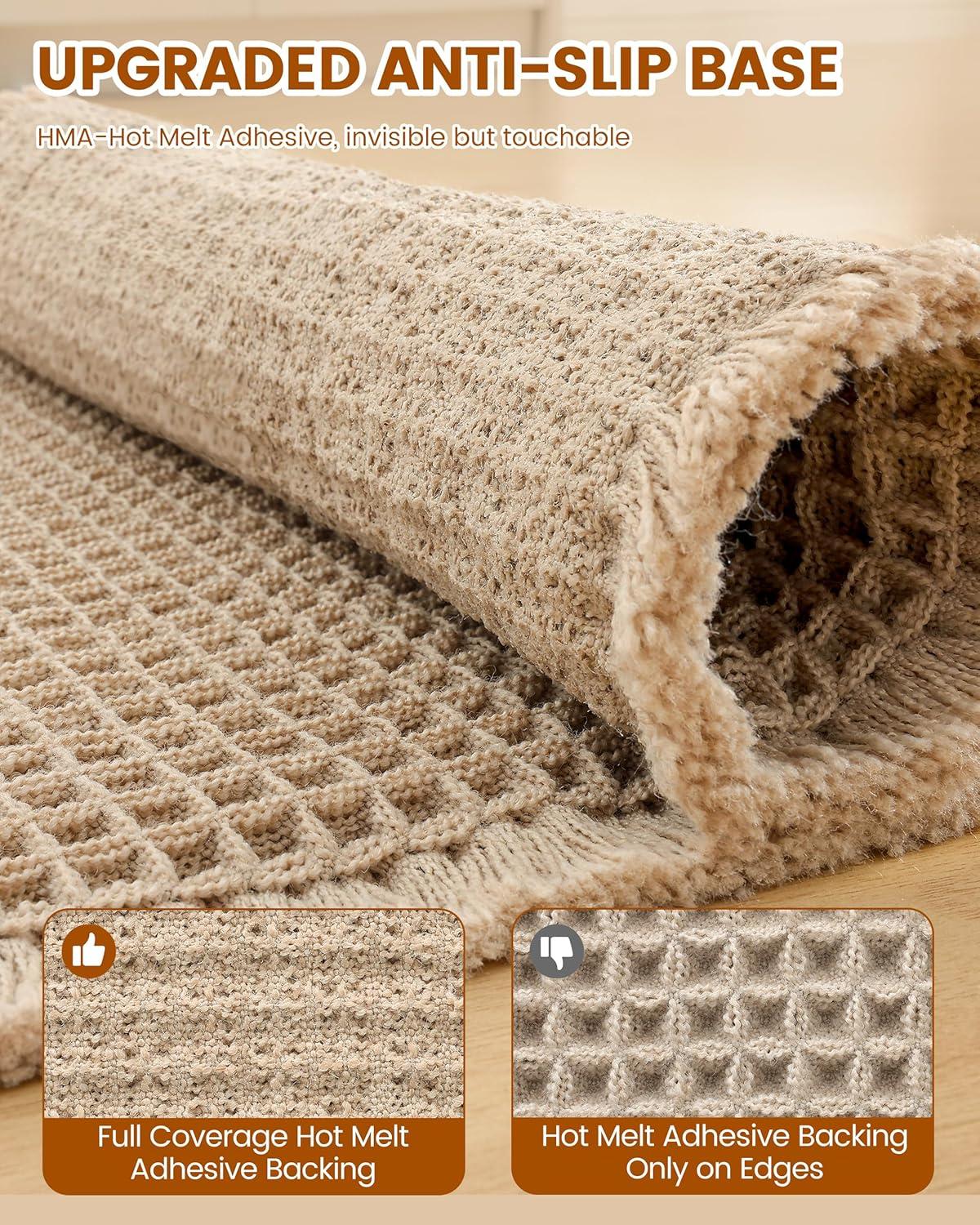 imageSmiry Waffle Bath Mat 32x20 Extra Soft Absorbent Bathroom Rugs Non Slip Machine Washable Quick Dry Bath Rugs for Bathroom Floor Tub Shower Home Decor Accessories BrownBrown