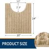 imageSmiry Bathroom Rugs Set 3 Piece Extra Soft Absorbent Non Slip Rubber Backing Machine Washable Quick Dry Chenille Bath Rug Set for Tub Shower and Floor 30quot x 20quot24quot x 16quot UShaped 24quot x 20quot Beige