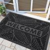 imageSmiry Welcome Mat Indoor Outdoor AllSeason Waterproof Front Door Mat Sturdy Natural Rubber Doormat NonSlip Easy Clean Low Profile Dirt Trapper for Porch Patio Entrance 295x17 GreenGrey