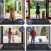imageSmiry Welcome Mat Indoor Outdoor AllSeason Waterproof Front Door Mat Sturdy Natural Rubber Doormat NonSlip Easy Clean Low Profile Dirt Trapper for Porch Patio Entrance 295x17 GreenGrey