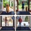 imageSmiry Welcome Mat Indoor Outdoor AllSeason Waterproof Front Door Mat Sturdy Natural Rubber Doormat NonSlip Easy Clean Low Profile Dirt Trapper for Porch Patio Entrance 295x17 GreenNavy