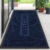 imageSmiry Welcome Mat Indoor Outdoor AllSeason Waterproof Front Door Mat Sturdy Natural Rubber Doormat NonSlip Easy Clean Low Profile Dirt Trapper for Porch Patio Entrance 295x17 GreenNavy