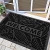 imageSmiry Welcome Mat Indoor Outdoor AllSeason Waterproof Front Door Mat Sturdy Natural Rubber Doormat NonSlip Easy Clean Low Profile Dirt Trapper for Porch Patio Entrance 295x17 GreenBlack