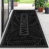 imageSmiry Welcome Mat Indoor Outdoor AllSeason Waterproof Front Door Mat Sturdy Natural Rubber Doormat NonSlip Easy Clean Low Profile Dirt Trapper for Porch Patio Entrance 295x17 GreenBlack