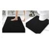 imageSmiry Chenille Bathroom Rugs 30x20 and UShaped Toilet Bath Rugs 24x20 Extra Soft and Absorbent Shaggy Bath Mat Machine Washable NonSlip Plush Carpet Black
