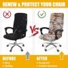 imageSmiry Stretch Printed Office Chair Armrest Covers 2 Pcs Soft Fit Removable Washable Computer Desk Chair Arm Covers Protector Blue GreenBrown and Blue