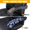 imageSmiry Stretch Printed Office Chair Armrest Covers 2 Pcs Soft Fit Removable Washable Computer Desk Chair Arm Covers Protector Blue GreenNavy Blue