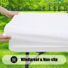imageSmiry 4 Pack Rectangle Picnic Table Cloth Waterproof Elastic Fitted Tablecloths Washable Polyester Rectangular Patio Table Cover for Camping Indoor and Outdoor Black 30quotx72quotWhite