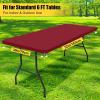 imageSmiry 4 Pack Rectangle Picnic Table Cloth Waterproof Elastic Fitted Tablecloths Washable Polyester Rectangular Patio Table Cover for Camping Indoor and Outdoor Black 30quotx72quotWine Red