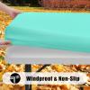 imageSmiry 4 Pack Rectangle Picnic Table Cloth Waterproof Elastic Fitted Tablecloths Washable Polyester Rectangular Patio Table Cover for Camping Indoor and Outdoor Black 30quotx72quotAqua