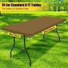 imageSmiry 4 Pack Rectangle Picnic Table Cloth Waterproof Elastic Fitted Tablecloths Washable Polyester Rectangular Patio Table Cover for Camping Indoor and Outdoor Black 30quotx72quotBrown