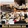 imageSmiry 4 Pack Rectangle Picnic Table Cloth Waterproof Elastic Fitted Tablecloths Washable Polyester Rectangular Patio Table Cover for Camping Indoor and Outdoor Black 30quotx72quotBlack