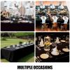 imageSmiry 4 Pack Rectangle Table Cloth Waterproof AntiScratch Polyester Tablecloth Decorative Washable Fabric Table Cover for Dining Buffet Parties and Outdoor 60x102 BlackBlack