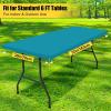 imageSmiry 6 Pack Rectangle Picnic Table Cloth Waterproof Elastic Fitted Tablecloths Washable Polyester Rectangular Patio Table Cover for Camping Indoor and Outdoor Black 30quotx72quotTeal