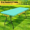 imageSmiry 6 Pack Rectangle Picnic Table Cloth Waterproof Elastic Fitted Tablecloths Washable Polyester Rectangular Patio Table Cover for Camping Indoor and Outdoor Black 30quotx72quotAqua