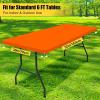 imageSmiry 6 Pack Rectangle Picnic Table Cloth Waterproof Elastic Fitted Tablecloths Washable Polyester Rectangular Patio Table Cover for Camping Indoor and Outdoor Black 30quotx72quotOrange