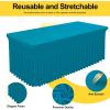 imageSmiry Spandex Tablecloth 6 Pack Elastic Fitted Stretch Tablecloth for 6FT Rectangle Tables Waterproof Washable Table Cover Skirt for Wedding Banquet ampamp Parties Black 72Lx30Wx30H InchTurquoise