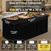 imageSmiry Spandex Tablecloth 6 Pack Elastic Fitted Stretch Tablecloth for 6FT Rectangle Tables Waterproof Washable Table Cover Skirt for Wedding Banquet ampamp Parties Black 72Lx30Wx30H InchBlack