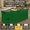 imageSmiry Spandex Tablecloth 6 Pack Elastic Fitted Stretch Tablecloth for 6FT Rectangle Tables Waterproof Washable Table Cover Skirt for Wedding Banquet ampamp Parties Black 72Lx30Wx30H InchEmerald Green