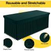 imageSmiry Spandex Tablecloth 6 Pack Elastic Fitted Stretch Tablecloth for 6FT Rectangle Tables Waterproof Washable Table Cover Skirt for Wedding Banquet ampamp Parties Black 72Lx30Wx30H InchHunter Green