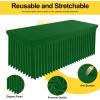 imageSmiry Spandex Tablecloth 6 Pack Elastic Fitted Stretch Tablecloth for 6FT Rectangle Tables Waterproof Washable Table Cover Skirt for Wedding Banquet ampamp Parties Black 72Lx30Wx30H InchEmerald Green