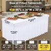imageSmiry Spandex Tablecloth 6 Pack Elastic Fitted Stretch Tablecloth for 6FT Rectangle Tables Waterproof Washable Table Cover Skirt for Wedding Banquet ampamp Parties Black 72Lx30Wx30H InchWhite