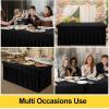 imageSmiry Spandex Tablecloth 6 Pack Elastic Fitted Stretch Tablecloth for 6FT Rectangle Tables Waterproof Washable Table Cover Skirt for Wedding Banquet ampamp Parties Black 72Lx30Wx30H InchBlack