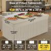 imageSmiry Spandex Tablecloth 6 Pack Elastic Fitted Stretch Tablecloth for 6FT Rectangle Tables Waterproof Washable Table Cover Skirt for Wedding Banquet ampamp Parties Black 72Lx30Wx30H InchTaupe