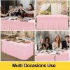 imageSmiry Spandex Tablecloth 6 Pack Elastic Fitted Stretch Tablecloth for 6FT Rectangle Tables Waterproof Washable Table Cover Skirt for Wedding Banquet ampamp Parties Black 72Lx30Wx30H InchPink