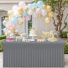 imageSmiry Spandex Tablecloth 6 Pack Elastic Fitted Stretch Tablecloth for 6FT Rectangle Tables Waterproof Washable Table Cover Skirt for Wedding Banquet ampamp Parties Black 72Lx30Wx30H InchGrey