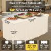imageSmiry Spandex Tablecloth 6 Pack Elastic Fitted Stretch Tablecloth for 6FT Rectangle Tables Waterproof Washable Table Cover Skirt for Wedding Banquet ampamp Parties Black 72Lx30Wx30H InchBeige
