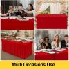 imageSmiry Spandex Tablecloth 6 Pack Elastic Fitted Stretch Tablecloth for 6FT Rectangle Tables Waterproof Washable Table Cover Skirt for Wedding Banquet ampamp Parties Black 72Lx30Wx30H InchRed