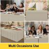 imageSmiry Spandex Tablecloth 6 Pack Elastic Fitted Stretch Tablecloth for 6FT Rectangle Tables Waterproof Washable Table Cover Skirt for Wedding Banquet ampamp Parties Black 72Lx30Wx30H InchTaupe